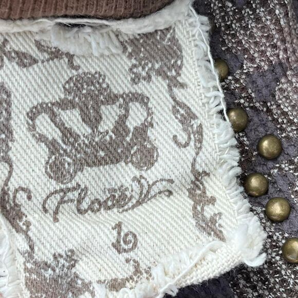 Y2k Tie Dye Waffle Knit Shirt Thermal embellished ed hardy style Large - Picture 8 of 8